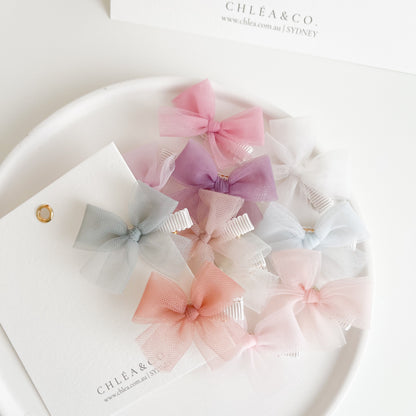 Petite Ballerina Tulle Bow Clip