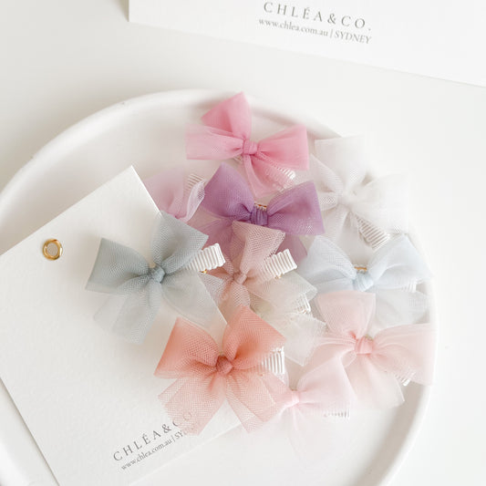 Petite Ballerina Tulle Bow Clip