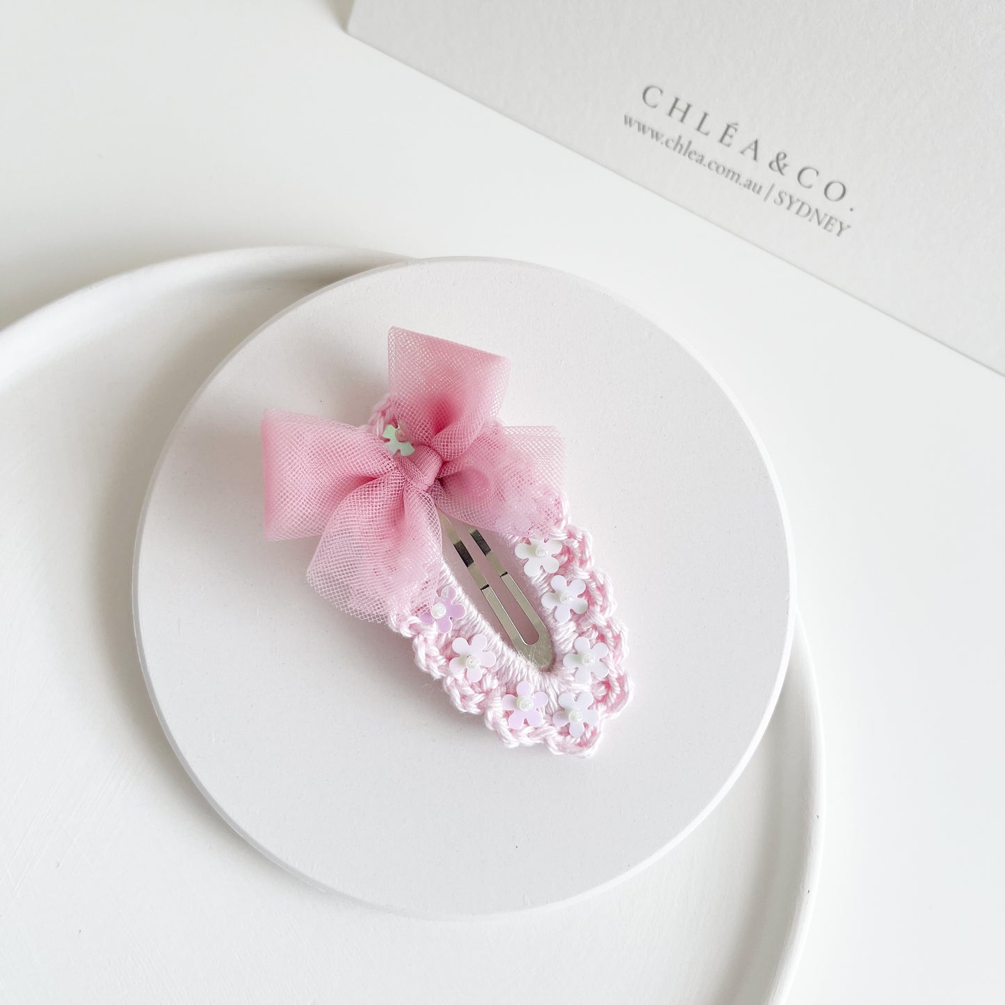 Tulle Blossom Crochet Hair Clip