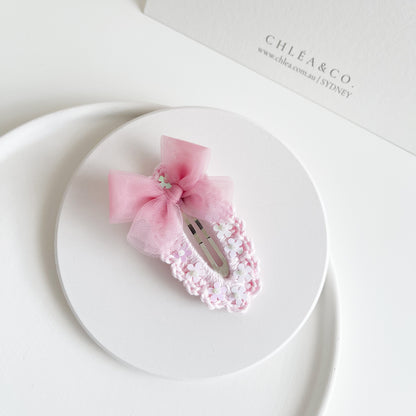Tulle Blossom Crochet Hair Clip