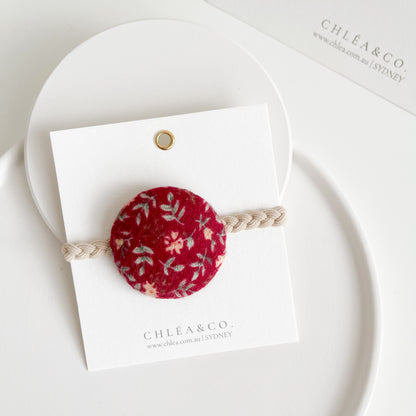 Vintage Fabric Button Hair Ties