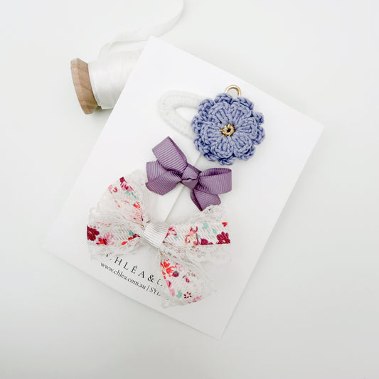 Tea Party | 3pc Mixed Hair Clips