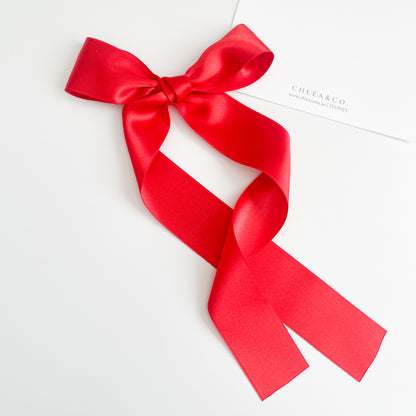 Signature Satin Long Tail Bow | Large
