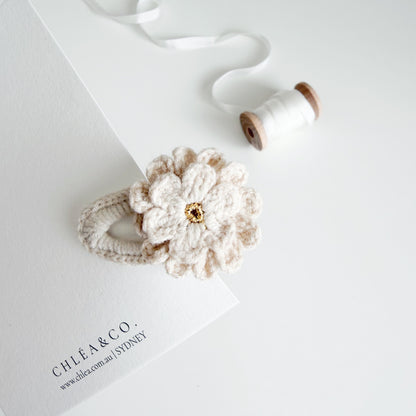 Dahlia Bloom Crochet Hair Clip