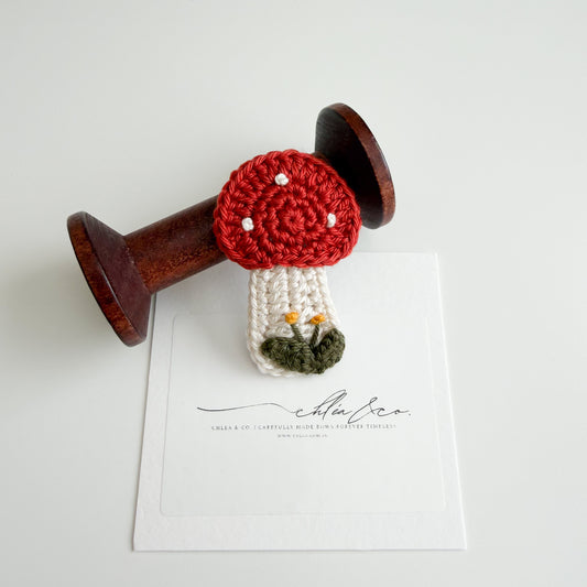 Mushroom Crochet Clip