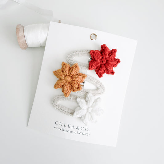 Autumn Love | 3pc Crochet Clips