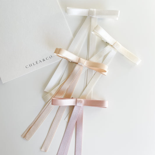 Petite Satin Long Tail Bow