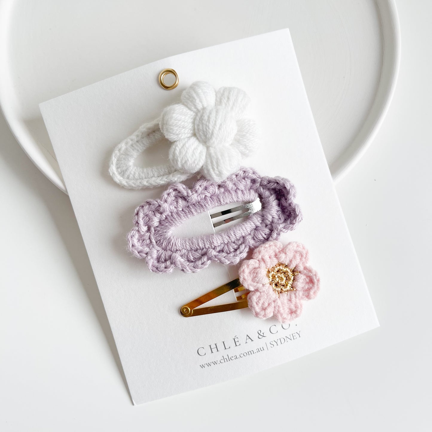 Spring Pastel Bloom Crochet Clip Set