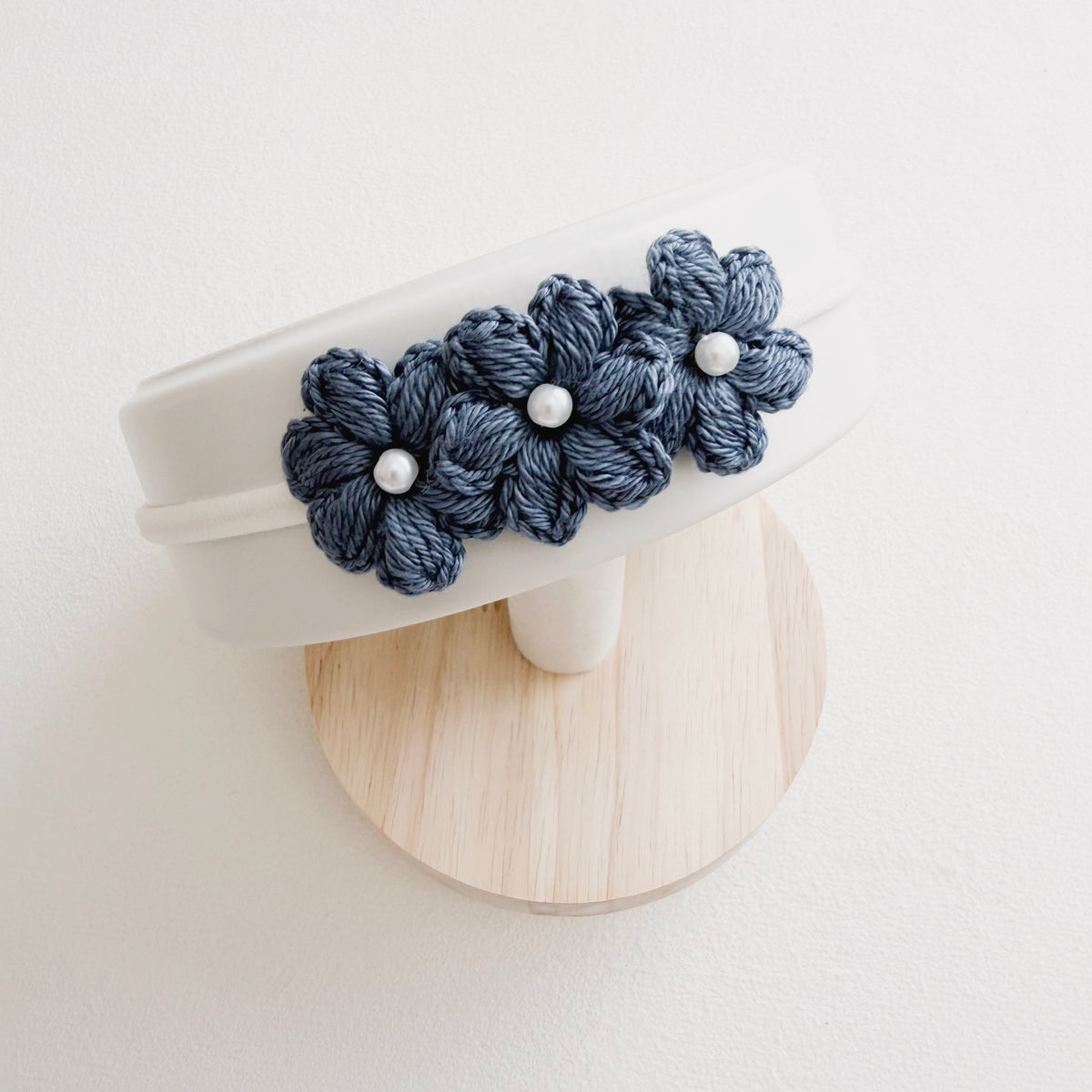 Pearl Floral Crochet Baby Headband