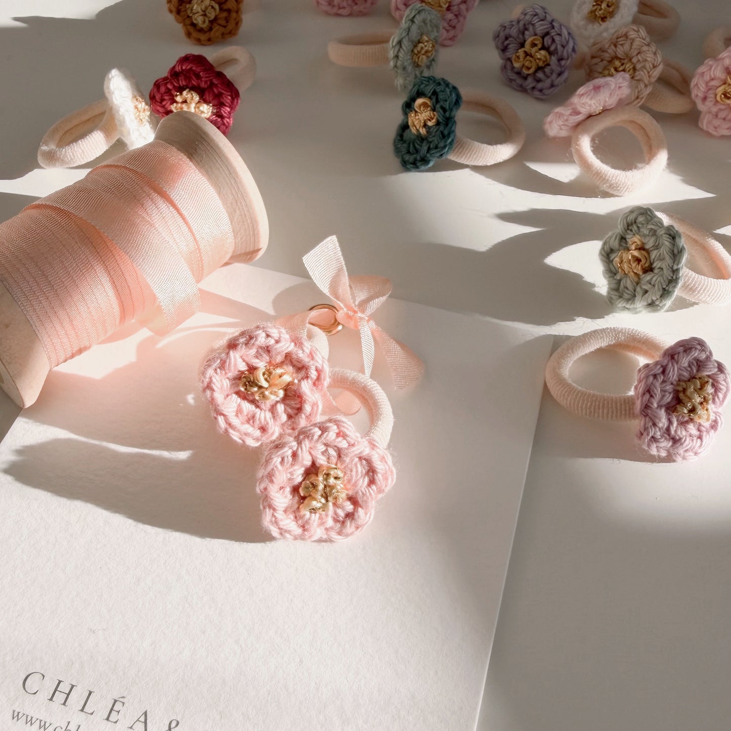 Petite Crochet Flower Hair Ties