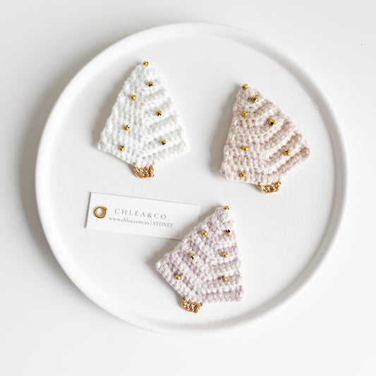 Pastel Christmas Tree Hair Clip