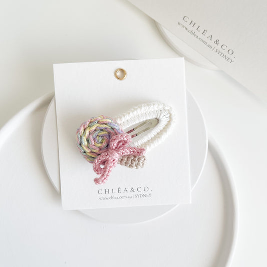 Lollipop Crochet Clip | Crochet Snap Clip
