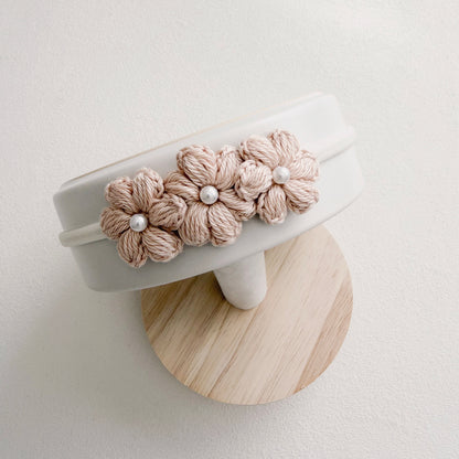 Pearl Floral Crochet Baby Headband