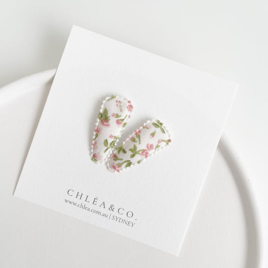 Petite Amelia Fabric Covered Snap Clip