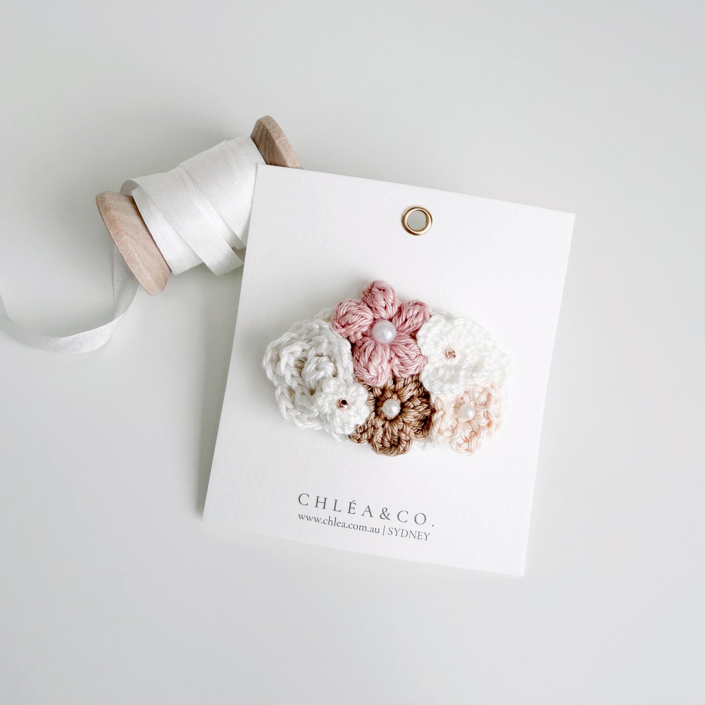 Blush Bouquet Crochet Clip