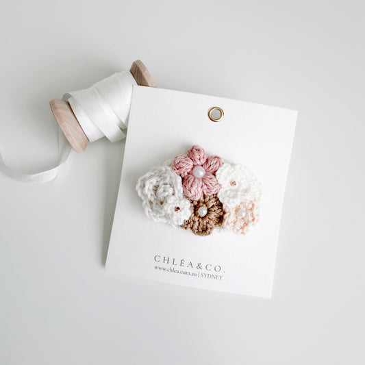 Blush Bouquet Crochet Clip
