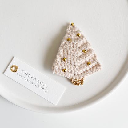 Pastel Christmas Tree Hair Clip