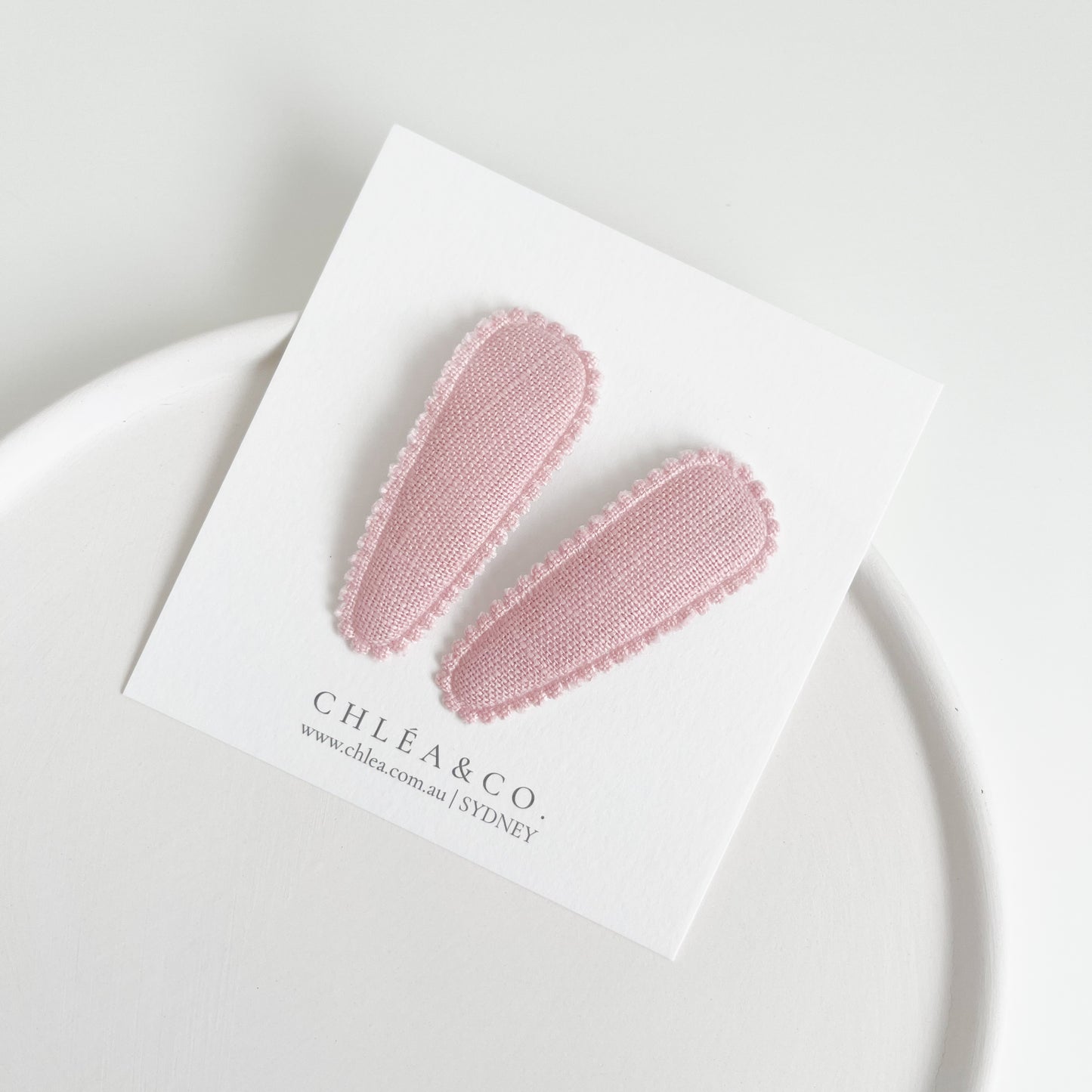 Tea Rose Fabric Covered Snap Clip