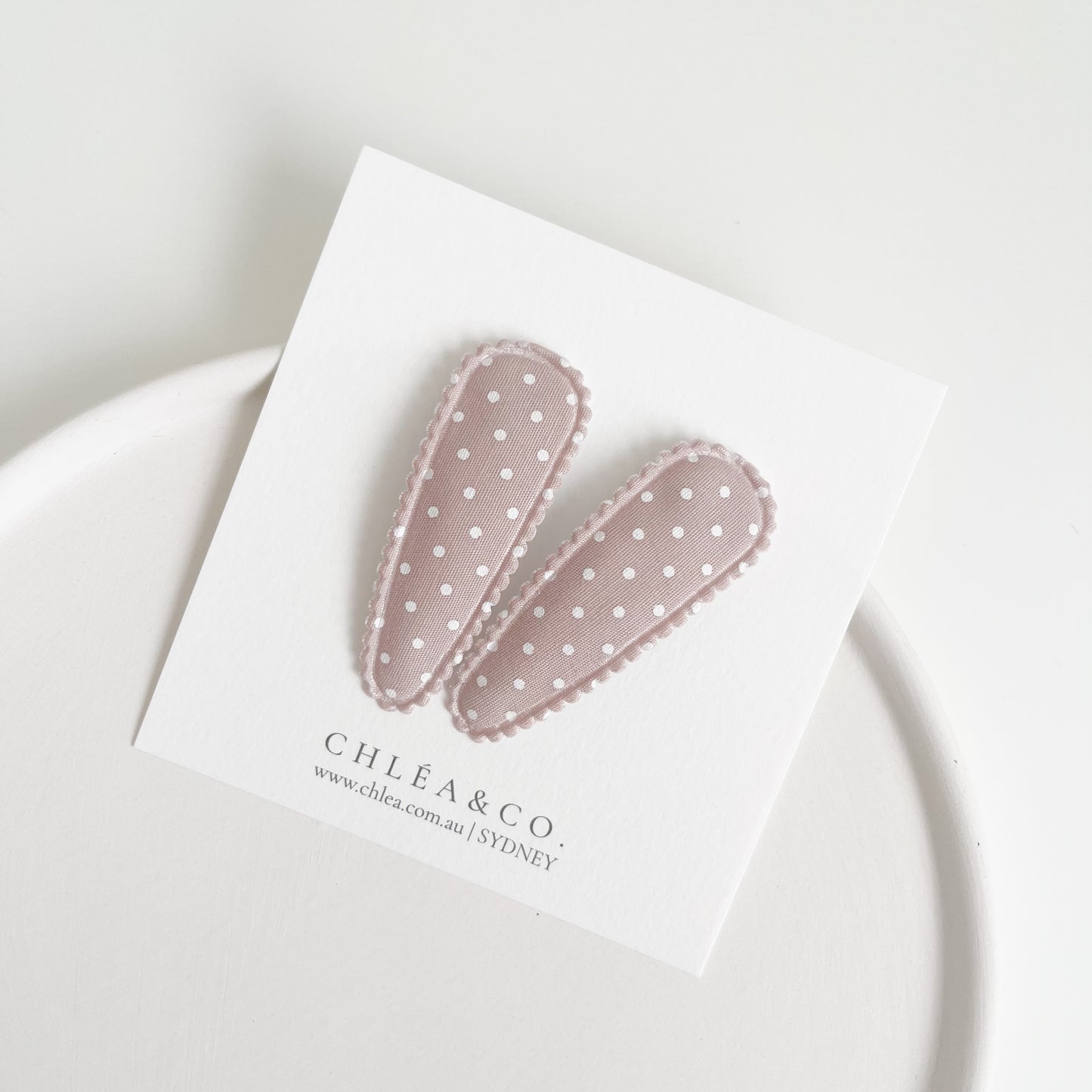 Ava Rosy Brown Fabric Covered Snap Clip