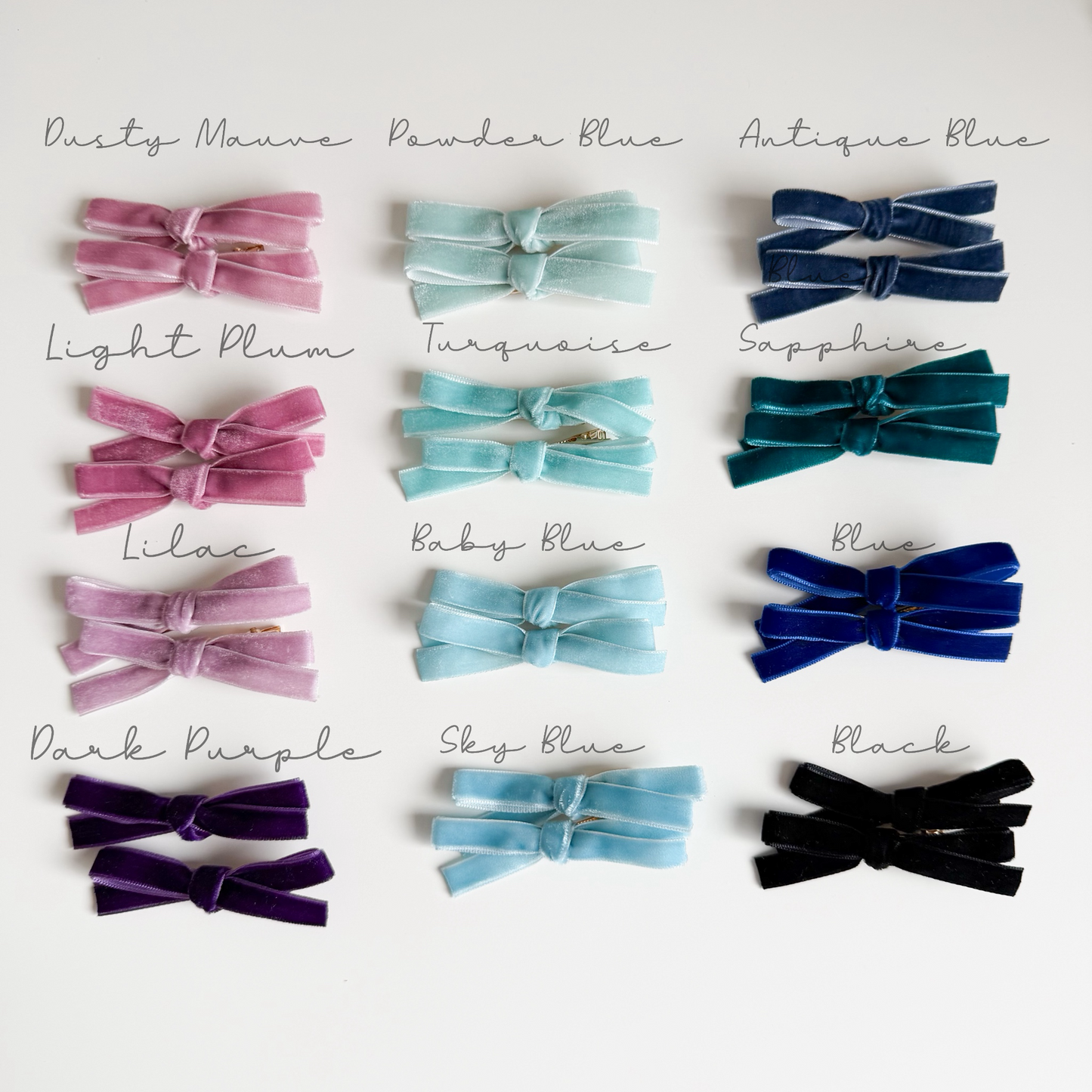 Velvet Bows |  Set of 2 Dainty Bows