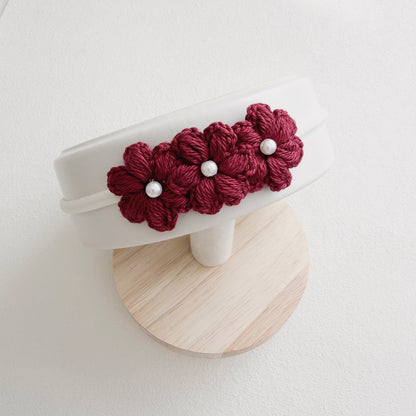 Pearl Floral Crochet Baby Headband