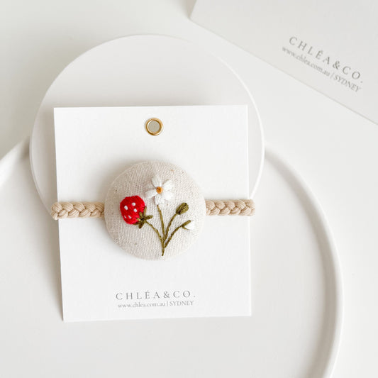 Embroidered Hair Ties | Strawberry