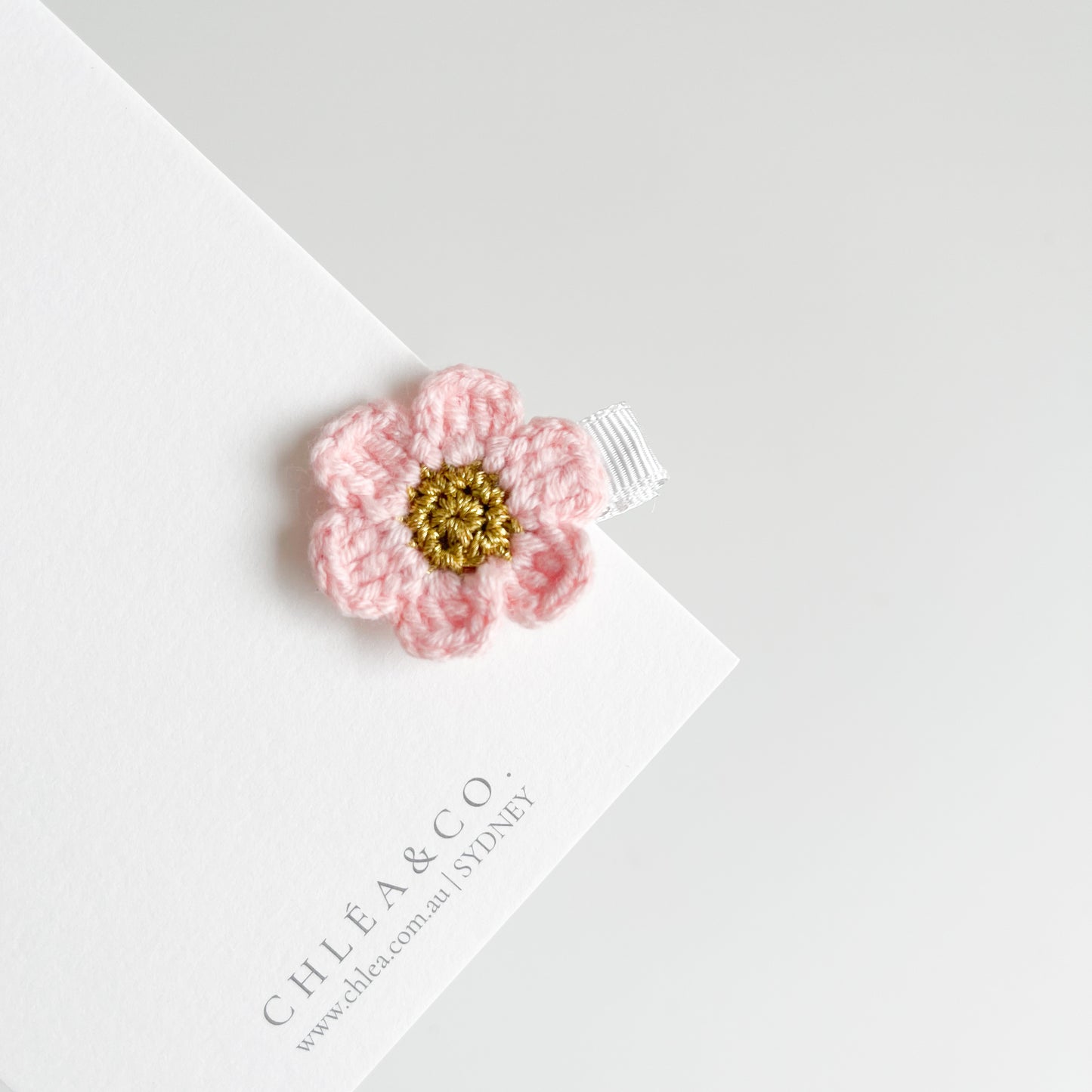 Petite Cherry Blossom Crochet Clip