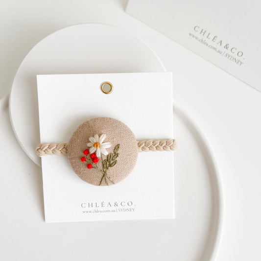 Embroidered Hair Ties | Daisy