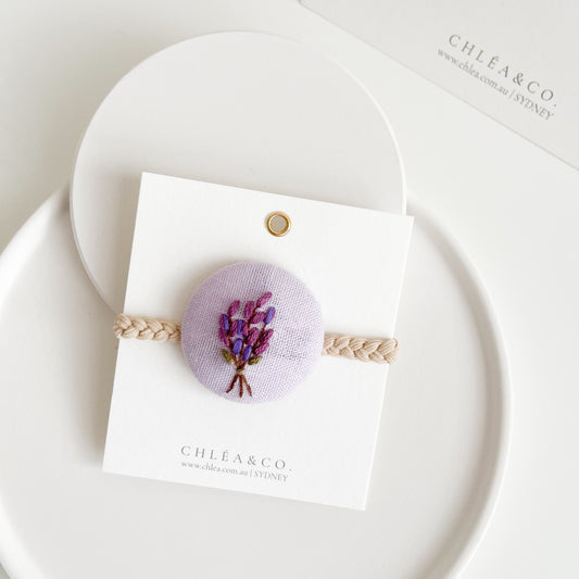 Embroidered Hair Ties | Lavender Haze