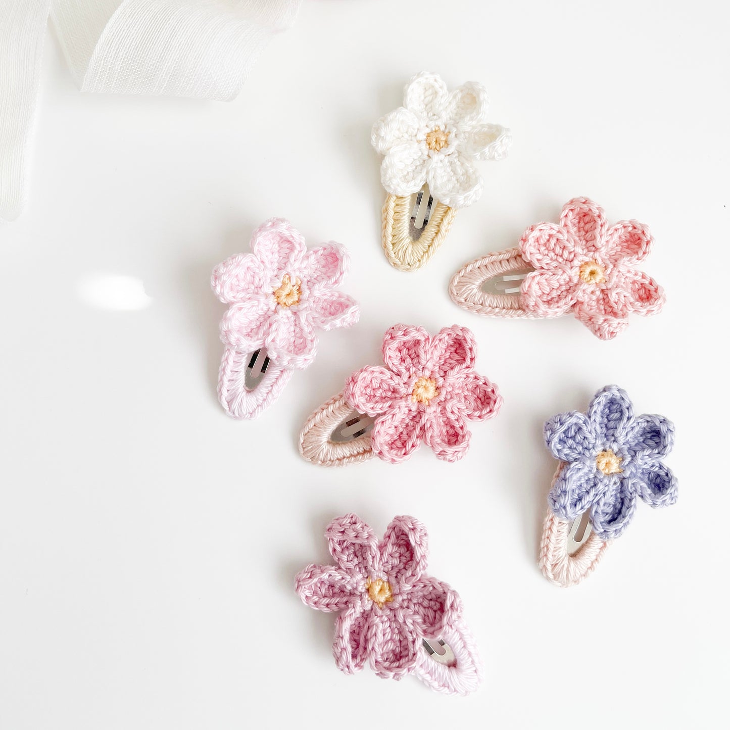 Primrose Petal Crochet Hair Clip