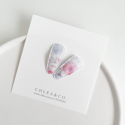 Petite Bloom Fabric Covered Snap Clip