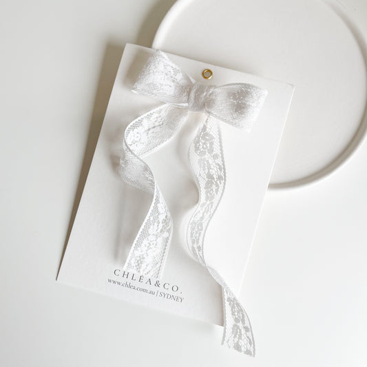 Blanche Lace Long Tail Bow