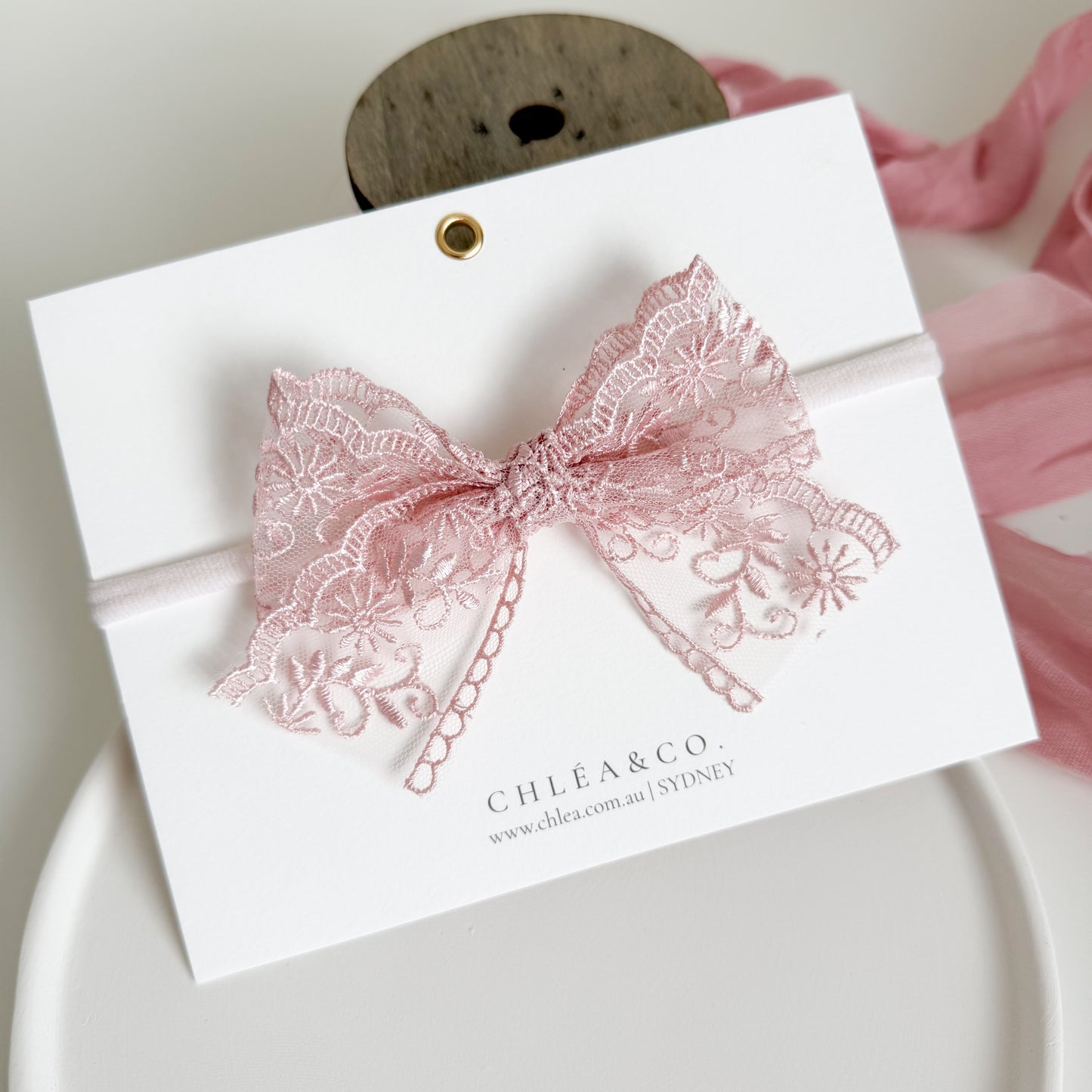 Aviella Lace Bow Headband