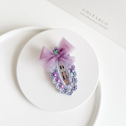 Tulle Blossom Crochet Hair Clip