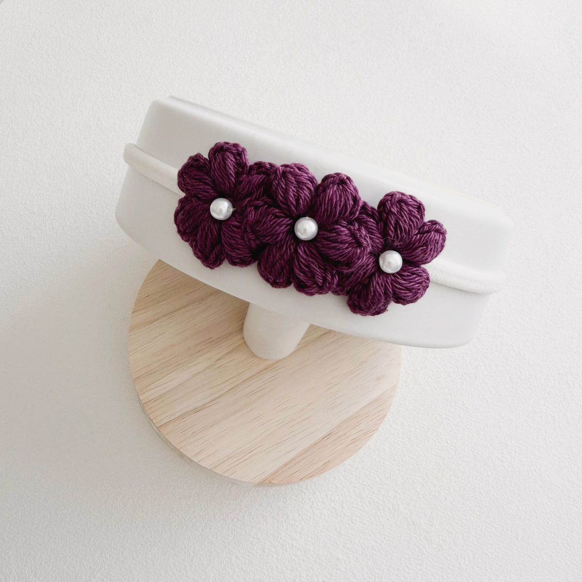 Pearl Floral Crochet Baby Headband