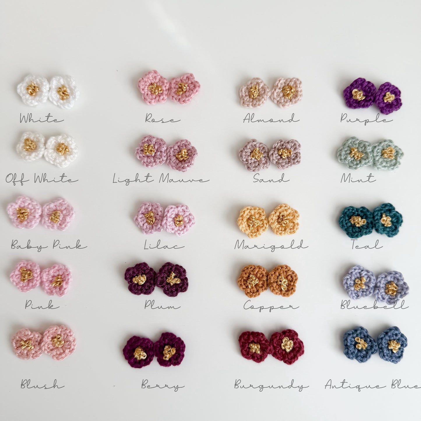 Petite Crochet Flower Hair Ties