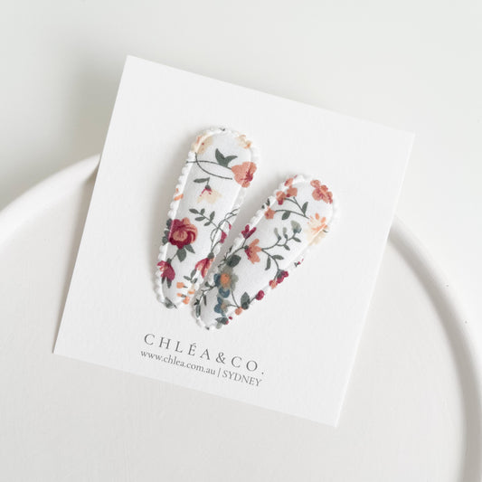 Scarlett Fabric Covered Snap Clip