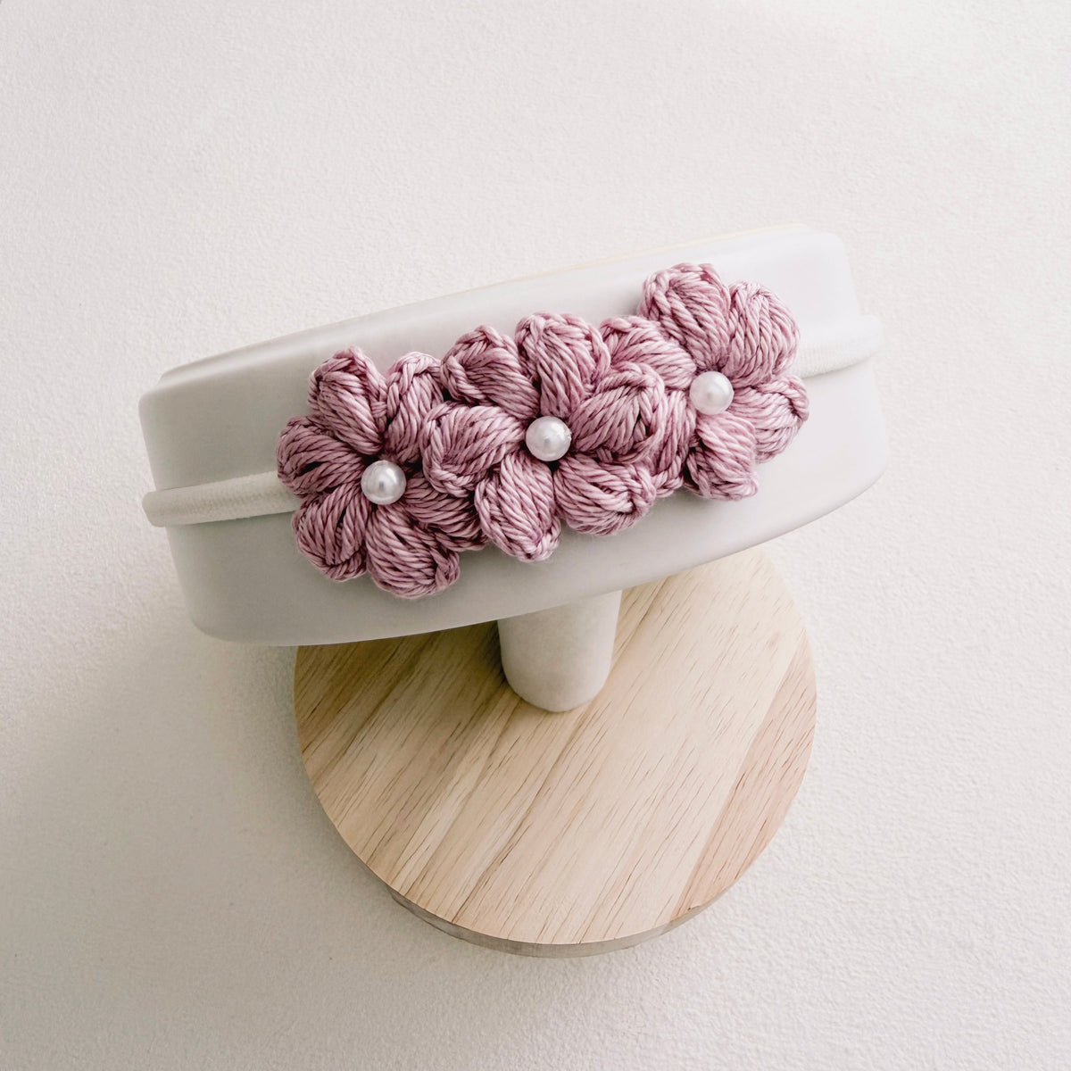 Pearl Floral Crochet Baby Headband