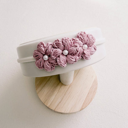 Pearl Floral Crochet Baby Headband