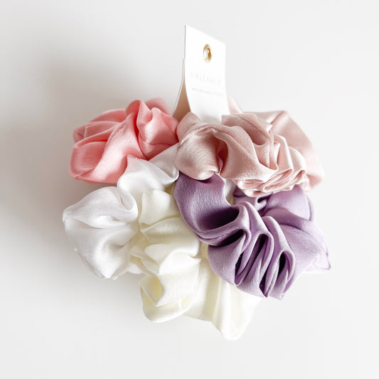 Set of 5 Mini Satin Scrunchies | Sweetheart
