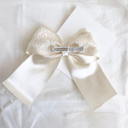 Elise Satin Lace Long Tail Bow