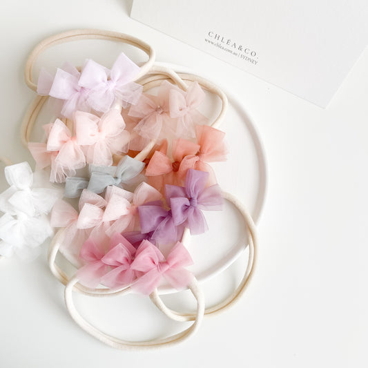 Petite Ballerina Tulle Bow Headband