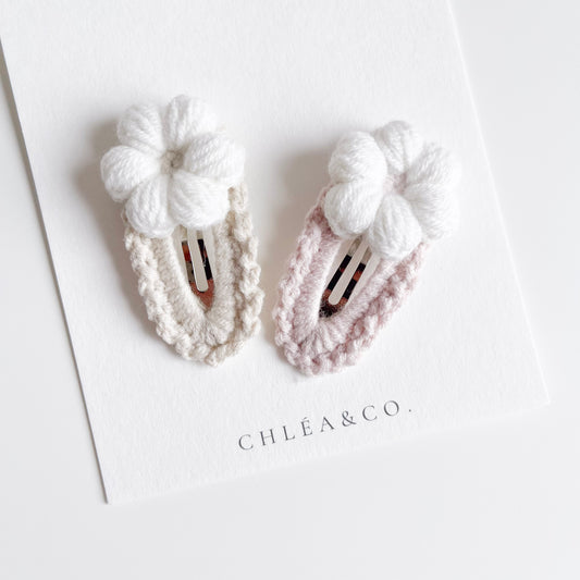 Set of 2 Periwinkle Crochet Clips