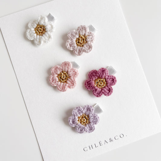 Petite Cherry Blossom Crochet Clip