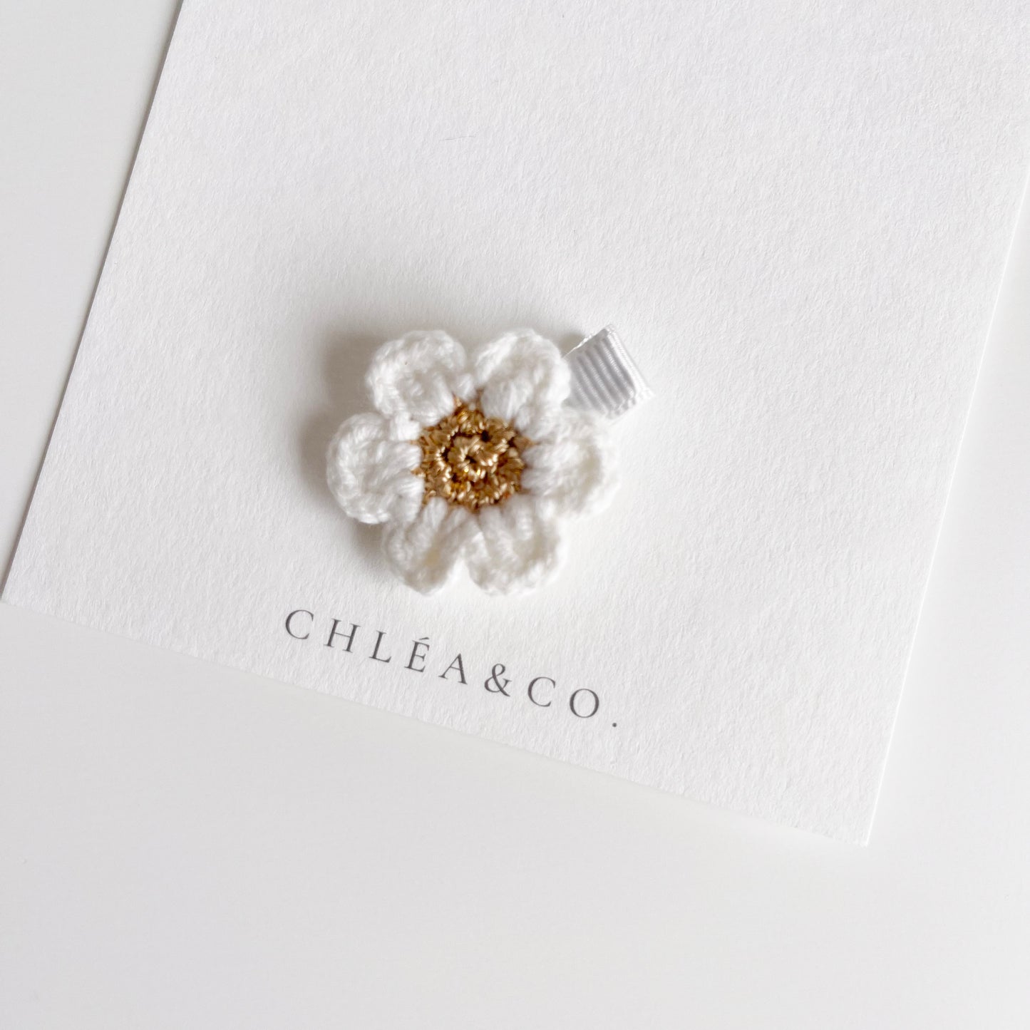 Petite Cherry Blossom Crochet Clip