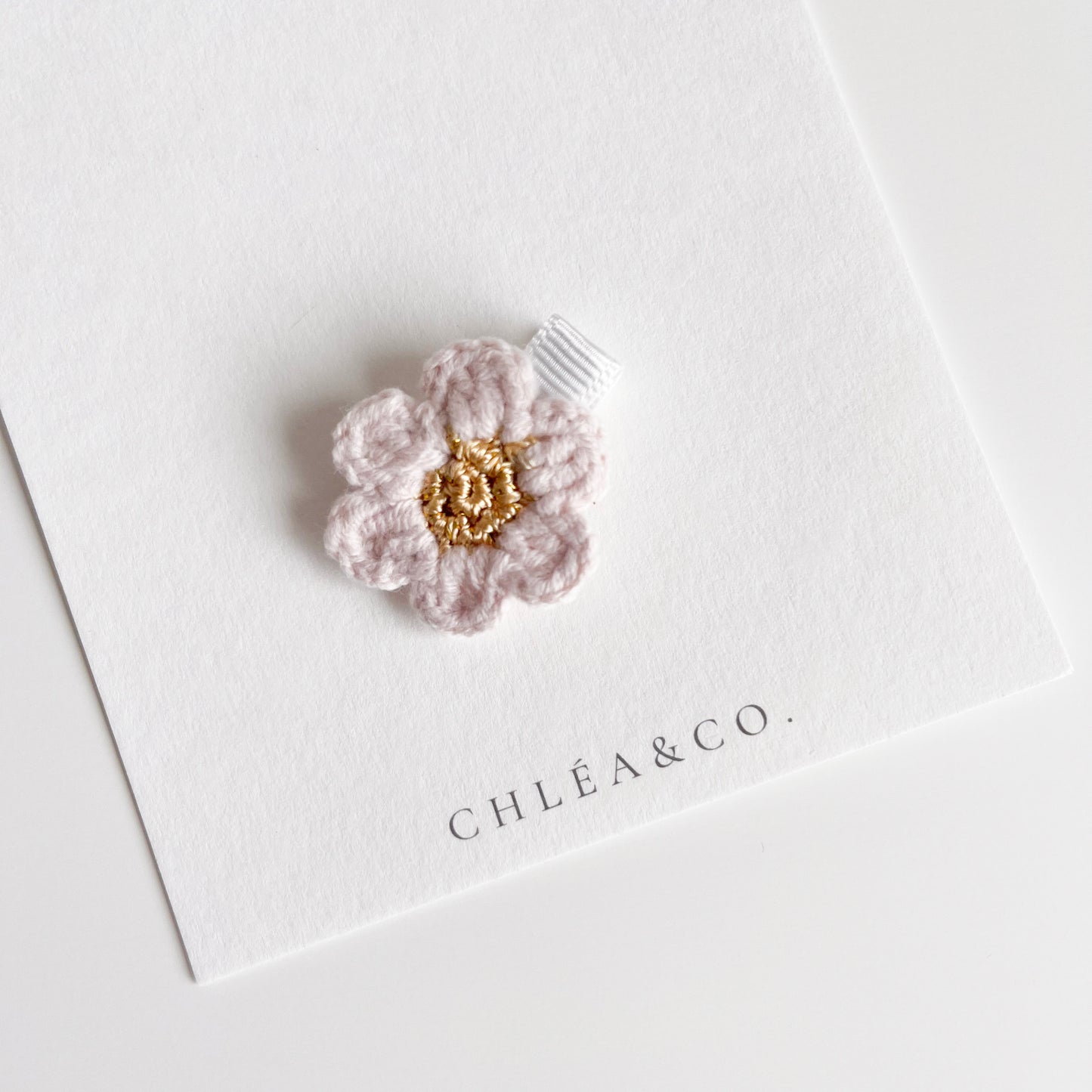 Petite Cherry Blossom Crochet Clip