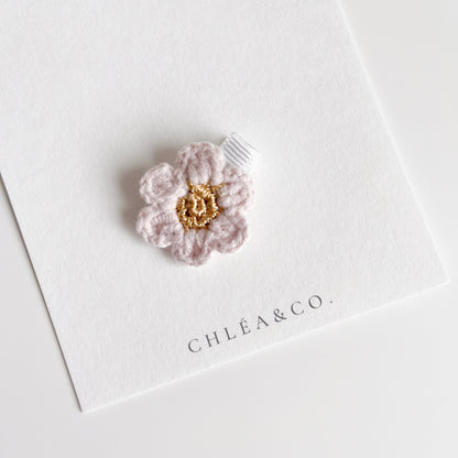 Petite Cherry Blossom Crochet Clip