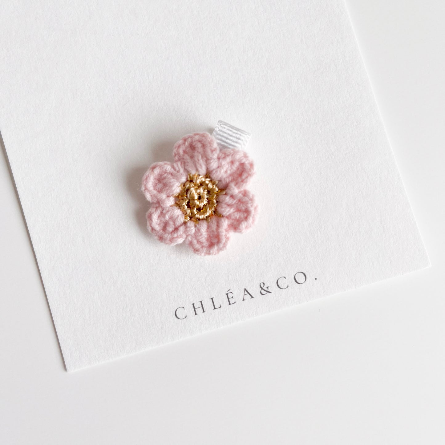 Petite Cherry Blossom Crochet Clip