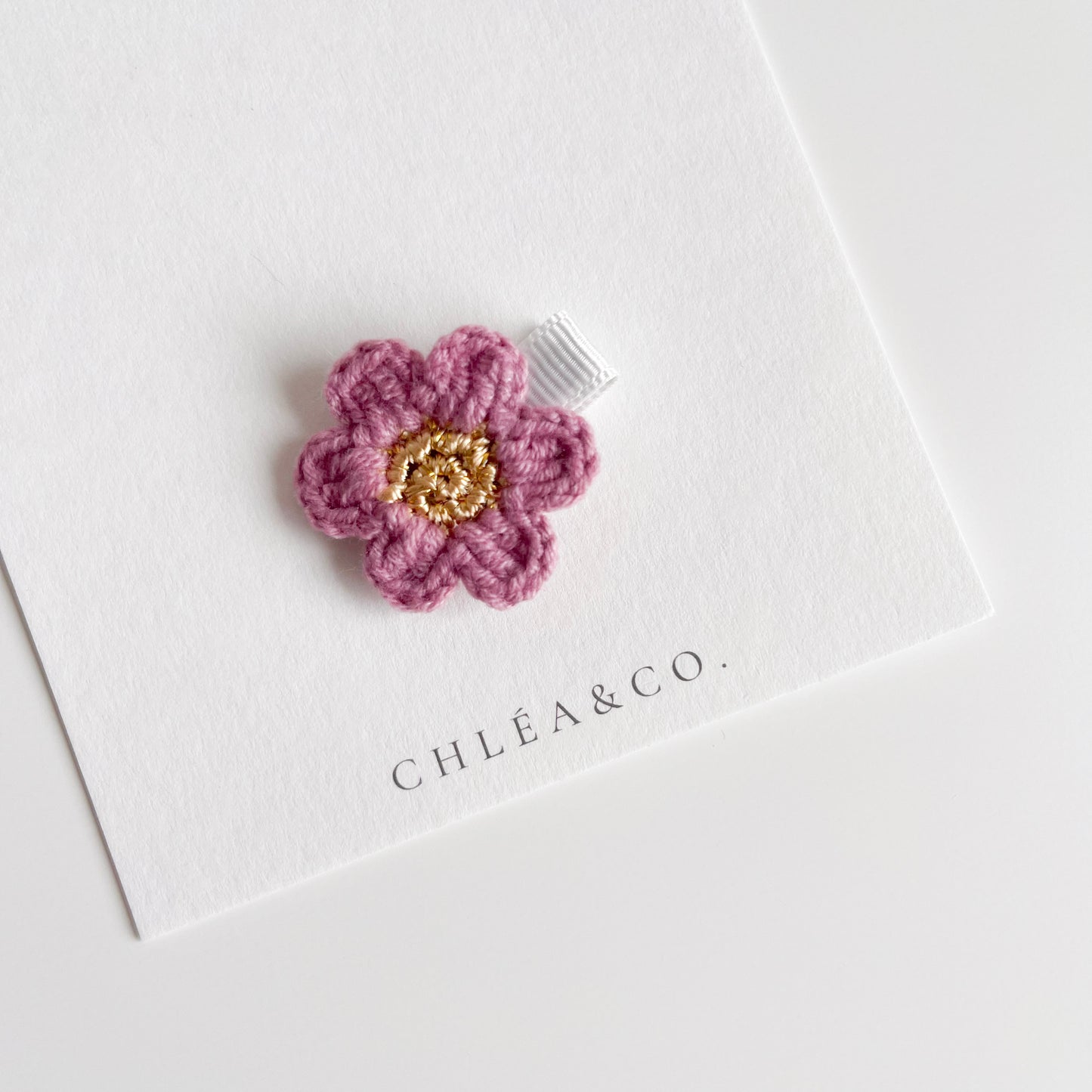 Petite Cherry Blossom Crochet Clip