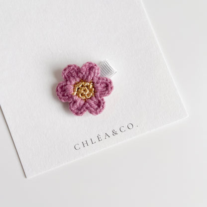 Petite Cherry Blossom Crochet Clip